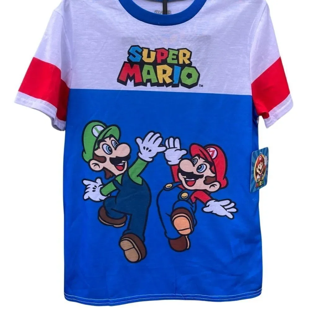 Boys Mario & Sonic Short Sleeve Top & Sleep Pants Pajama 2, 2-Piece Sets Size L